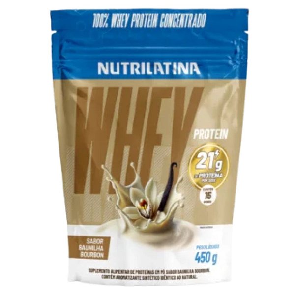 Whey Protein Concentrado Nutrilatina S Baunilha Bourbon 450g