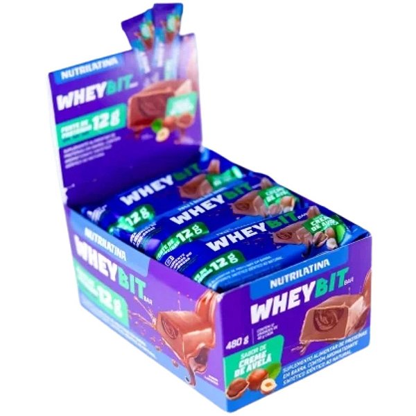 Barra de Proteína Creme de Avelã 40g Nutrilatina 12 Unidades