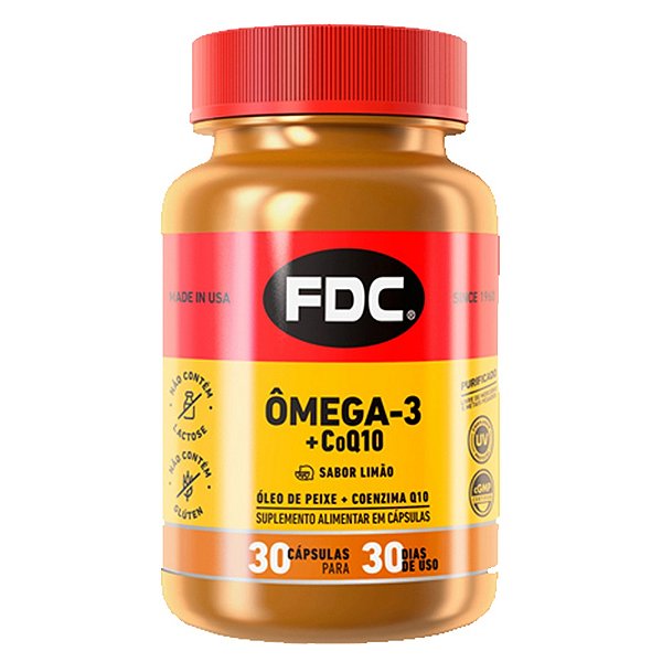 FDC Ômega 3 + Coenzima Coq10 30 Cáp Importado USA
