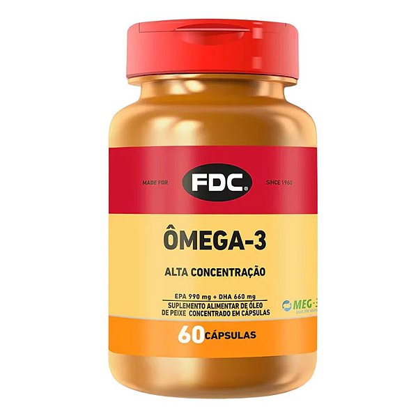FDC Ômega 3 ALTA Concentração 1200 Epa 480 Dha 60cap IMPORTADO USA