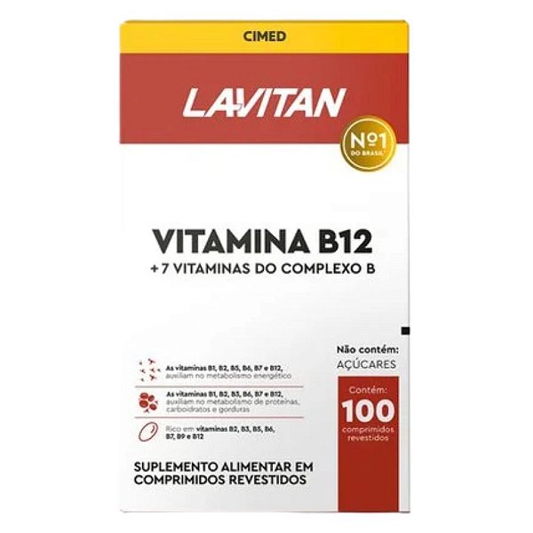 Lavitan Vitamina B12 Complexo B com 100 Comprimidos