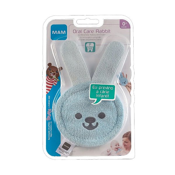 Luva Cuidado Oral Care Rabbit Azul MAM