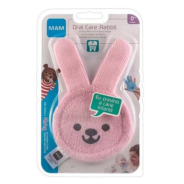 Luva Cuidado Oral Care Rabbit Rosa MAM