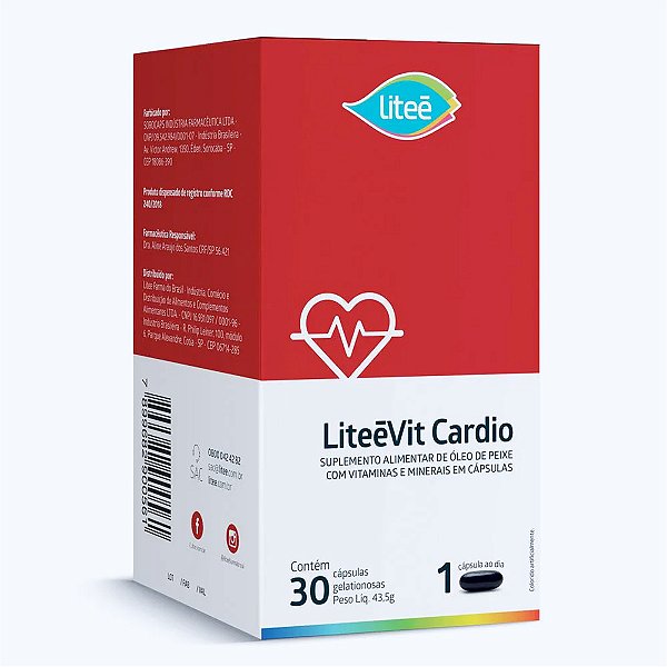 LiteeVit Cardio Multivitamínico Com Ômega3 30 Cápsulas