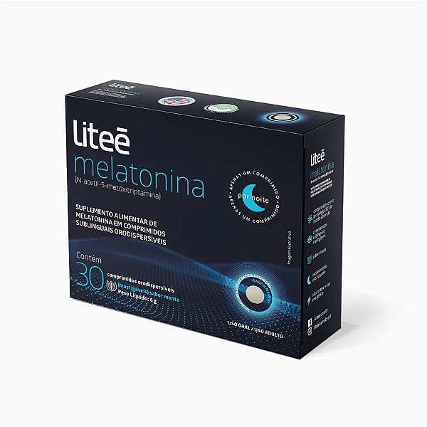 Liteé Melatonina 30 comp Mastigáveis Menta