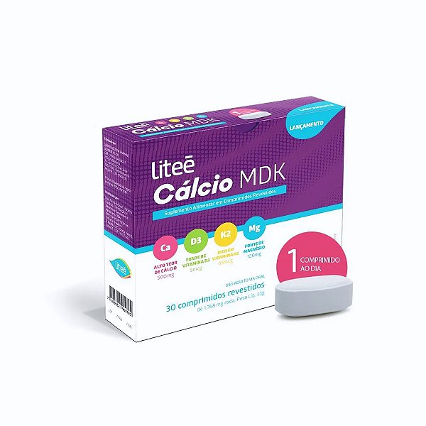 Liteé Cálcio MDK 30 Comprimidos Revestidos