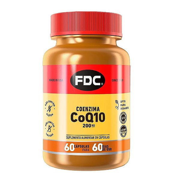 FDC Coenzima Coq10 200mg 60 Cáp Importado USA