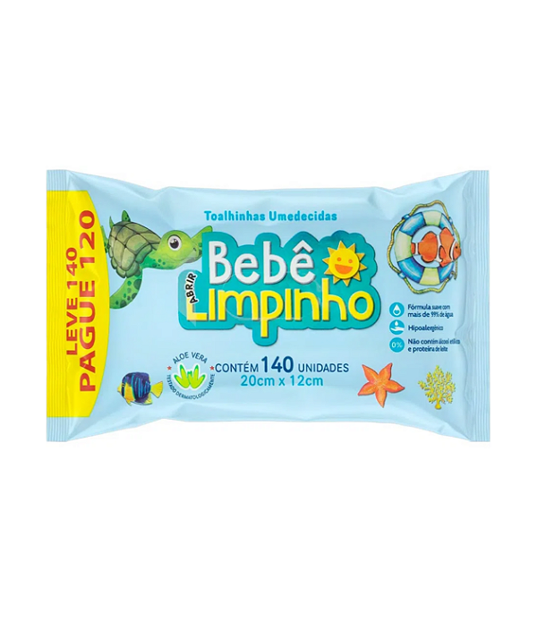 Toalhas Umedecidas Bebê Limpinho 90 Unidades Cimed