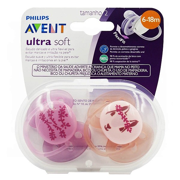 Chupeta Avent Ultra Soft 6-18 Meses Esquilo Rosa Menina
