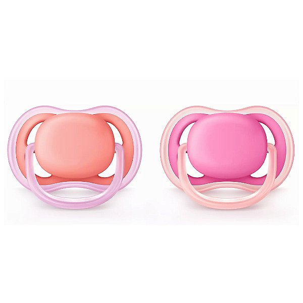 Chupeta Ultra Air Dupla Lisa 6-18 Meses Menina Avent