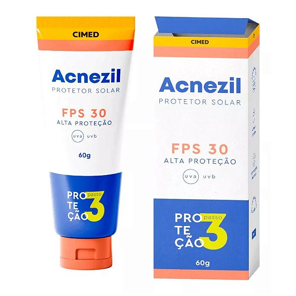 Protetor Solar Acnezil Fps 30 Oil Control 60g- Passo 3 Cimed