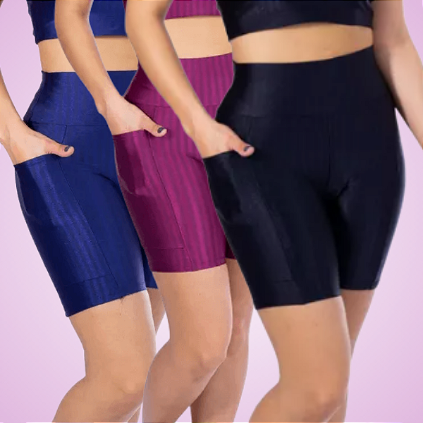 Kit 3 Shorts 3D com bolso (à partir de R$76,41 cada)