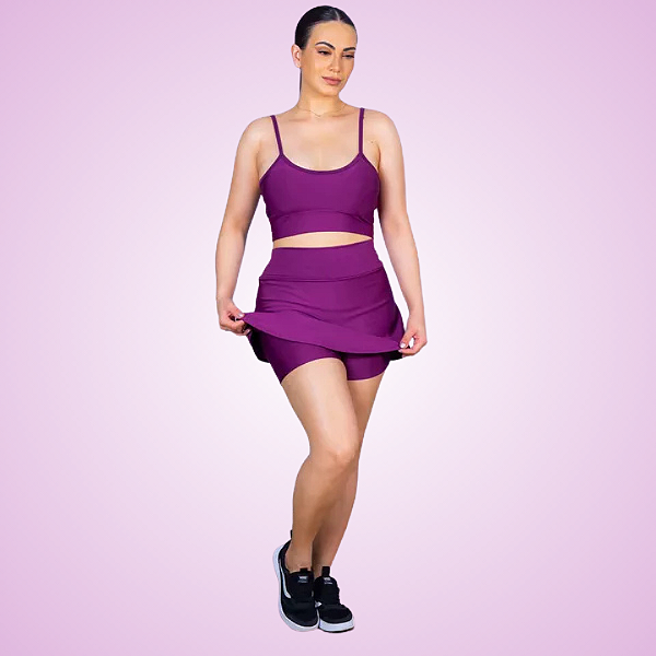 Conjunto Top Alcinha + Shorts Saia