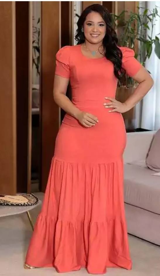 Vestido longo  viscolinho