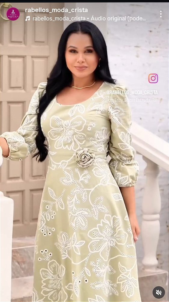 Vestido em lesie de algodão