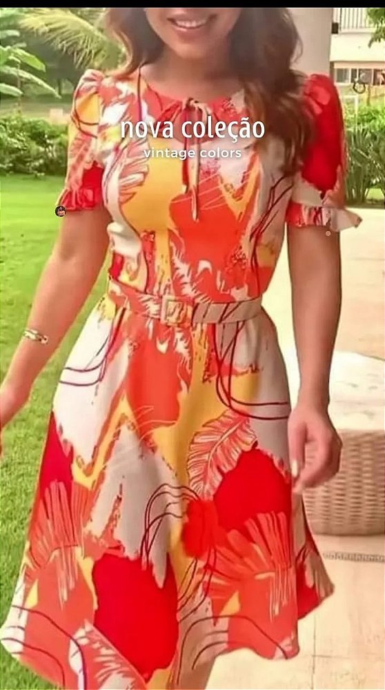 Vestido midi em crepe