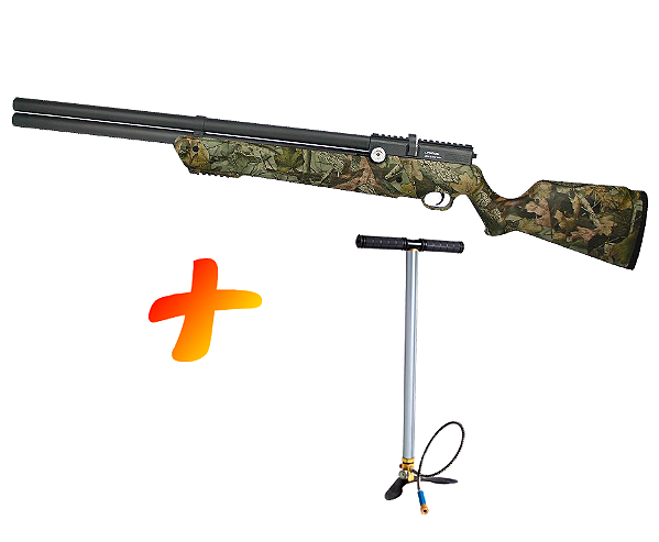 Carabina Pressão PCP Leviathan Camuflada PS-R2 - Cal. 5.5mm - Nova Vista + Bomba PCP - FXR