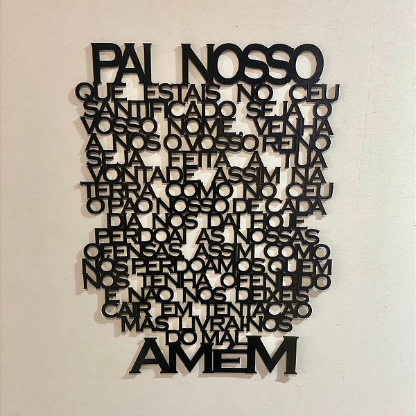 Oração Pai Nosso - Letreiro Decorativo Nome MDF relevo quarto sala casa