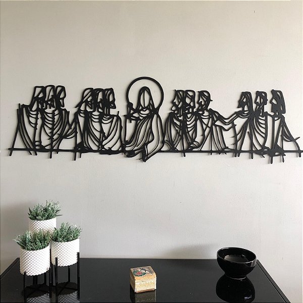 Santa Ceia em Acrilico com Relevo | Painel Decorativo de Parede para Sala/Casa