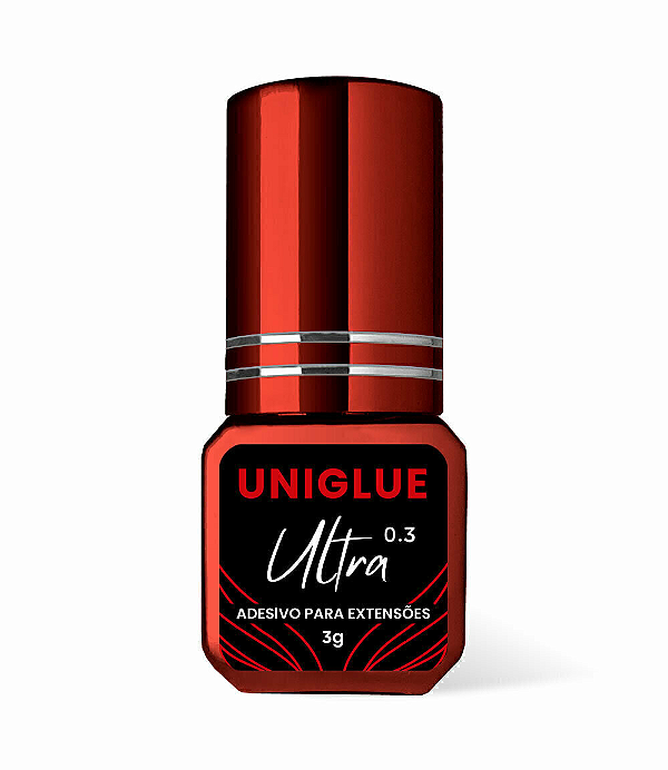 Cola para extensão de cílios UniGlue Ultra 0.3 - 3g - VERMELHA - Registro Anvisa