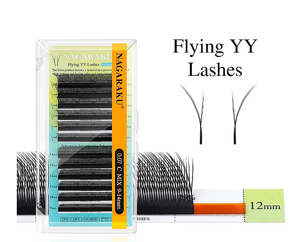 Cílios Nagaraku Flying YY Extensão Volume Ponta Dupla