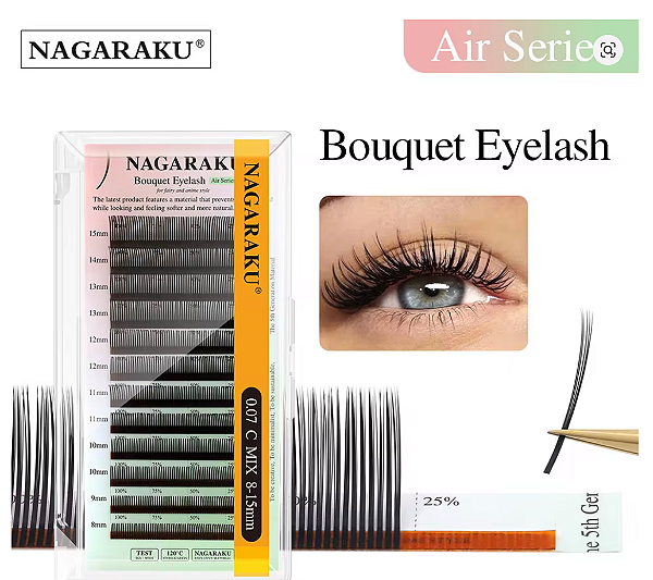 NAGARAKU Bouquet Spike 5D Efeito Rímel - Mix 8/15mm