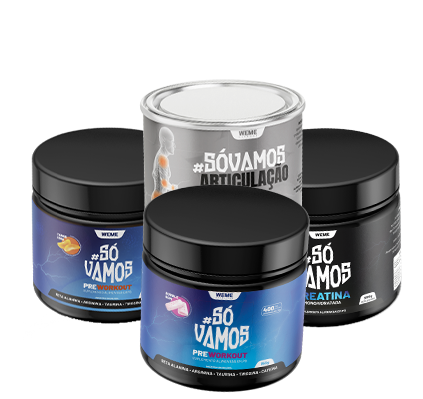 Combo Atleta #SóVamos - 01 Creatina pura 300g + 02 Pré-treino 150g + 01 Articulação 150g