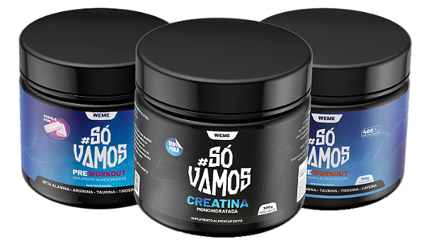 Combo #SóVamos  Creatina - 01 Creatina pura 300g + 02 Pré-treino 150g