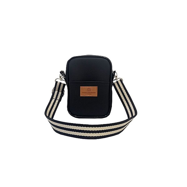 Bolsa Tiracolo Pequena em Silicone Preta