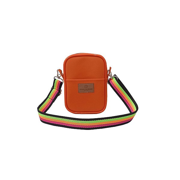 Bolsa Tiracolo Pequena em Silicone Laranja