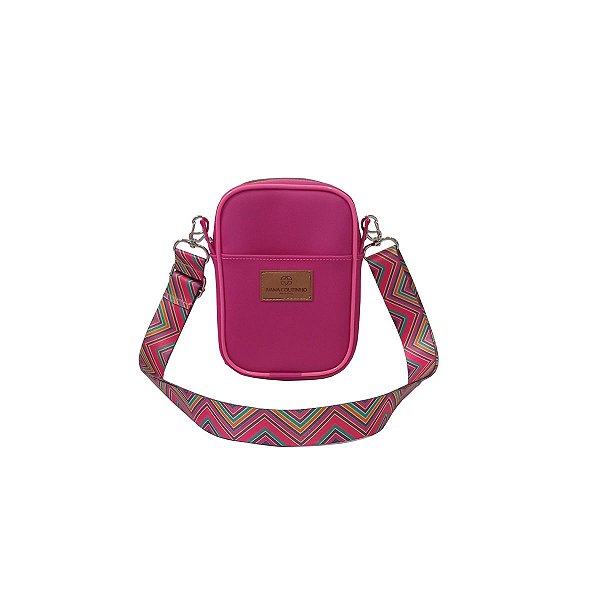 Bolsa Tiracolo Pequena em Silicone Rosa