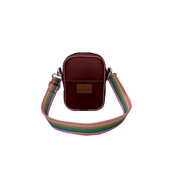 Bolsa Tiracolo Pequena em Silicone Bordô