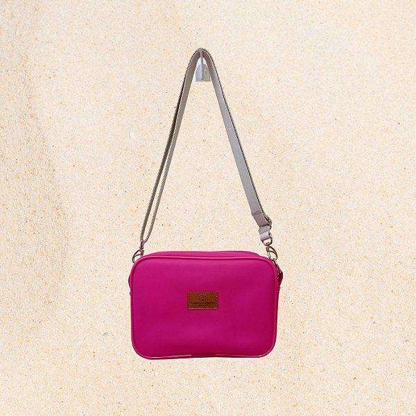 Bolsa Tiracolo Média em Silicone Rosa