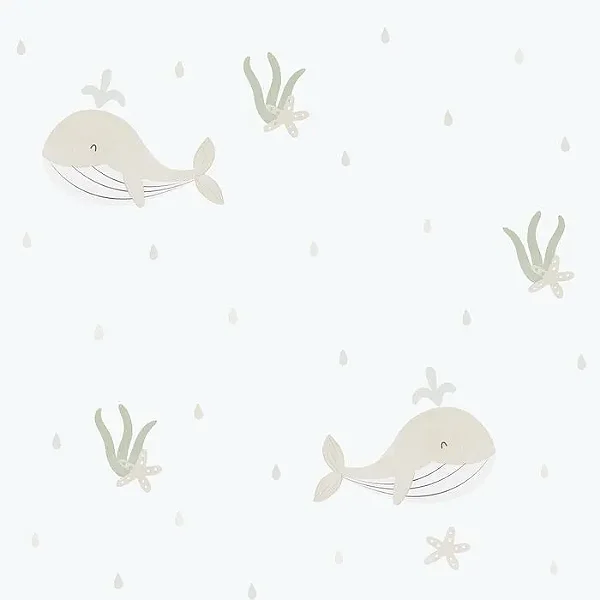Papel de Parede Baleia Bege - Enz