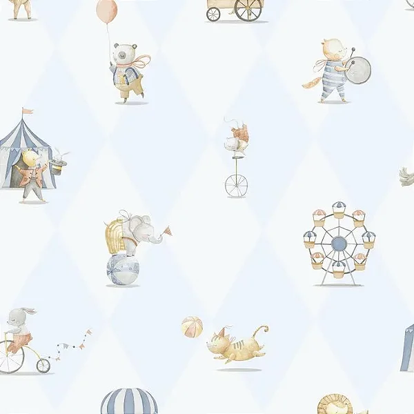 Papel de Parede Circo Azul - Enz