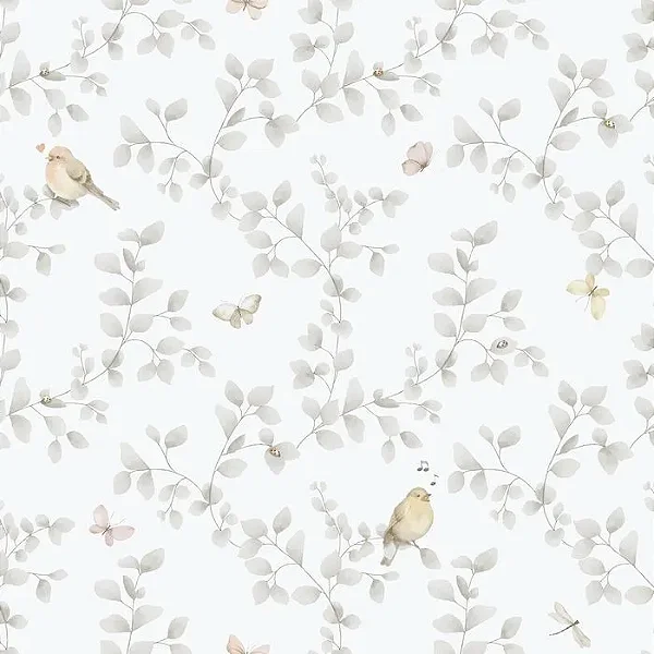 Papel de Parede Passaros Cinza - Enz