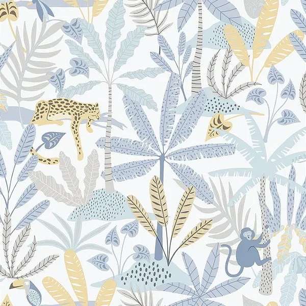 Papel de Parede Selva Azul - Enz