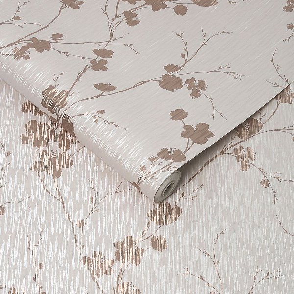 Papel de Parede Florido Rose Gold - Lanc