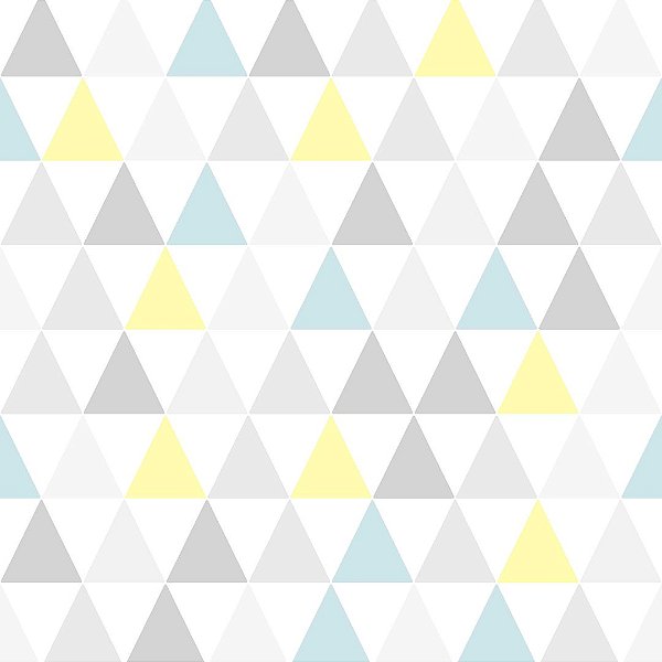 Papel de Parede Triangulo Azul e Amarelo - KTee
