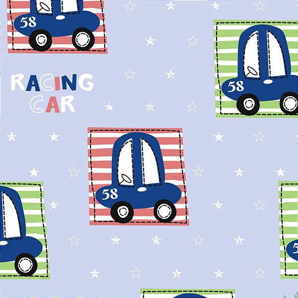 Papel de Parede Carro fundo azul - Hello Kids