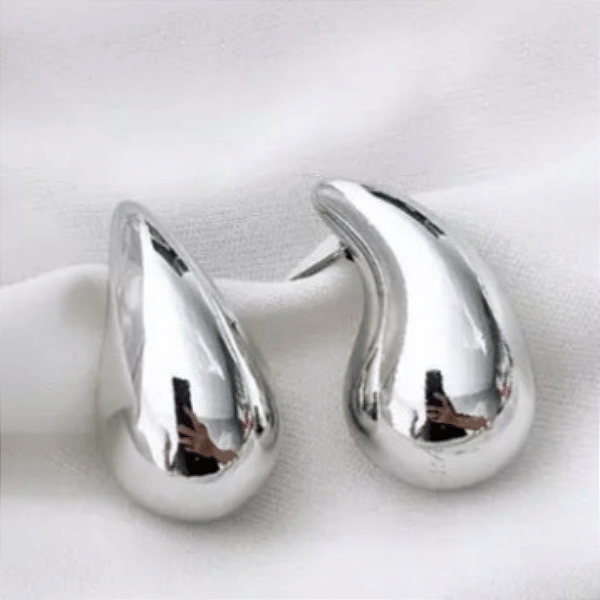 Brinco Gota Vírgula de Prata 925-Elegância Para Mulheres