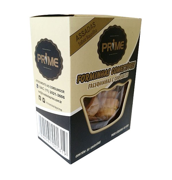 Forminhas Comestíveis Prime 30 unidades – 60 g (Sabor Baunilha)