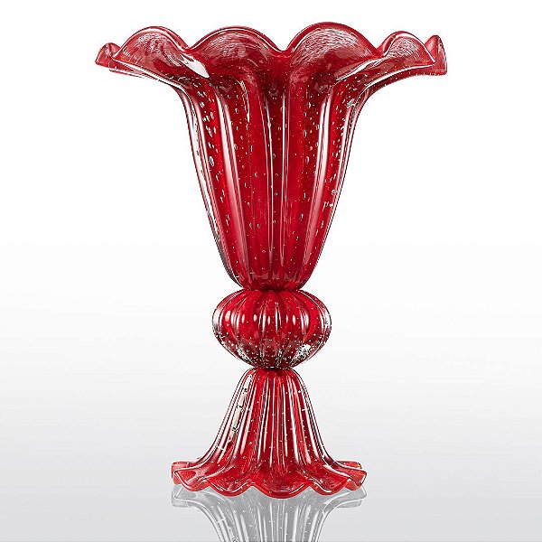 Vaso de Decoração em Murano - Vermelho Intenso - Divine - Tam Único