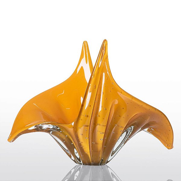 Vaso de Decoração em Murano - Wings - Amarelo - G