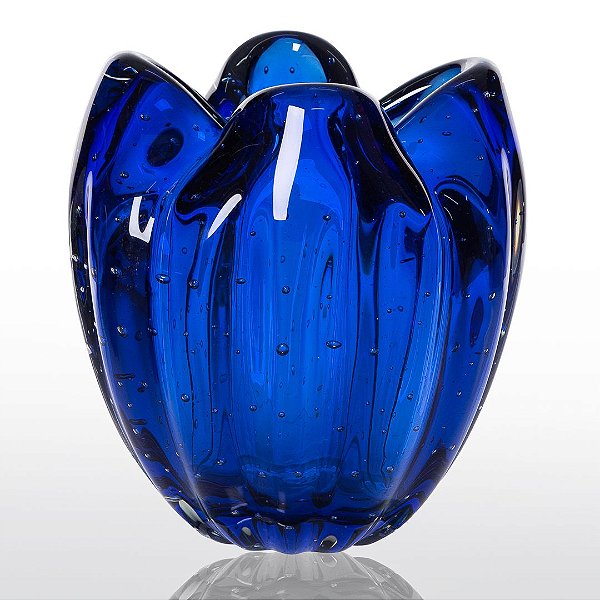 Cachepot em Murano - Azul Safira - Charming - Tam P