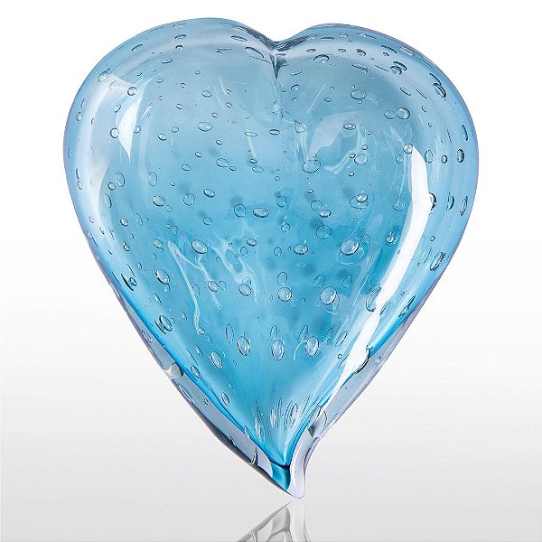 Coração de decoração em Murano Aquamarine