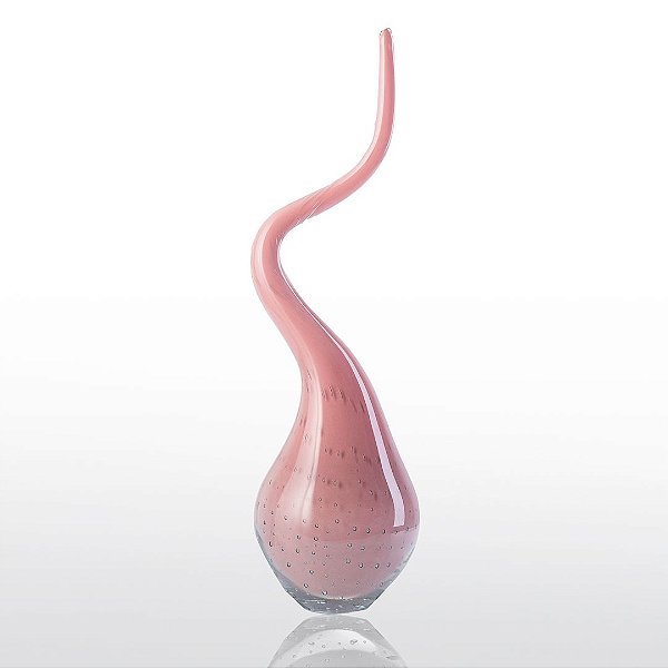 Gota de Decoração em Murano - Rosa Candy - Curly - Tam P