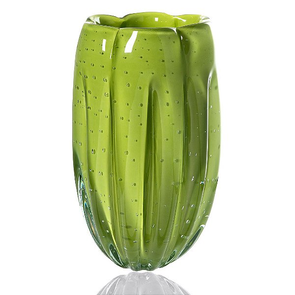 Vaso de Decoração em Murano - Verde Avocado - Jelly - Tam G