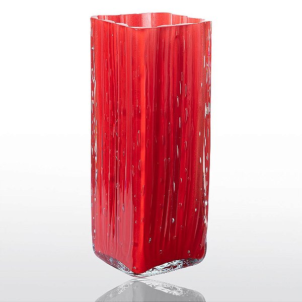 Vaso de Decoração em Murano - Vermelho - Diana - Tam G
