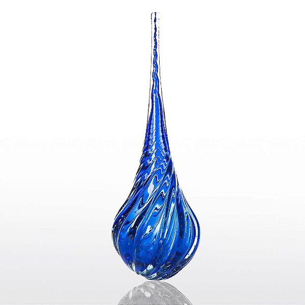 Gota de Decoração em Murano - Azul Safira - Piovere - Tam G